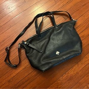Black pebbled black leather Kate Spade shoulder bag